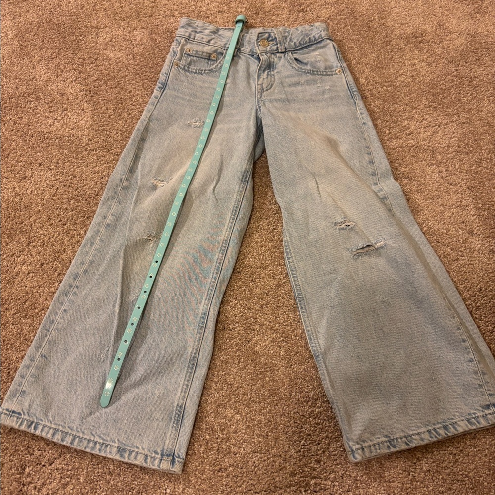 Zara girls wide leg pant with belt